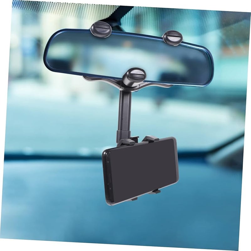 Retractable Car Phone Holder Rotatable Base Rearview Mirror Mount For Safe Driving - Image 5